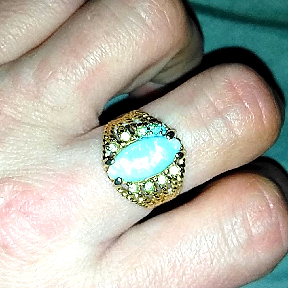 Antique 8k gold electroplated opal ring size 8 was my great grandma's ring